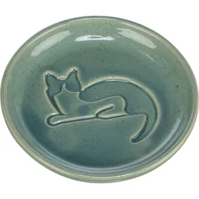 Miska ceramiczna, wytłoczona kotka, 0,15 l / 14,5 cm, zielona